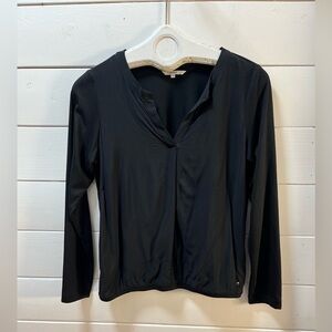 SANDWICH – Black Mixed-Fabric Top (M)